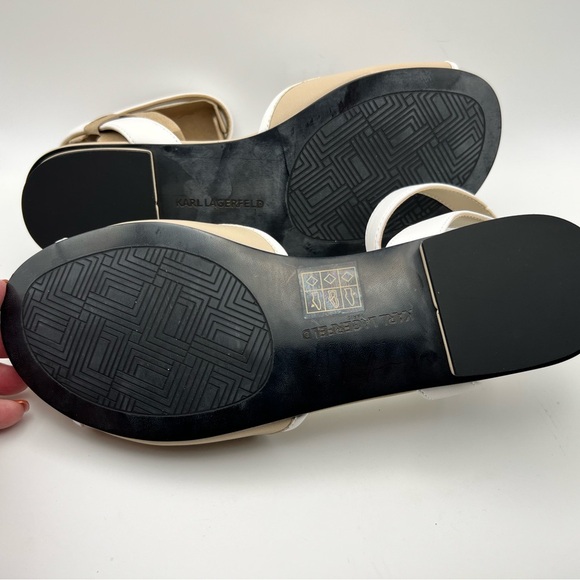 Karl Lagerfeld Beige and White Sandals - Picture 5 of 6